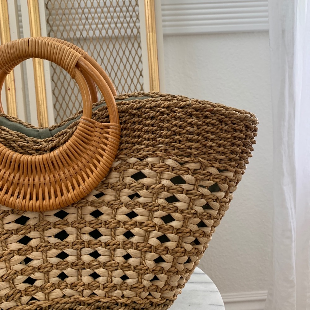 Xsetmar Straw Bag Lined Multi Color - image 3